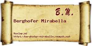 Berghofer Mirabella névjegykártya